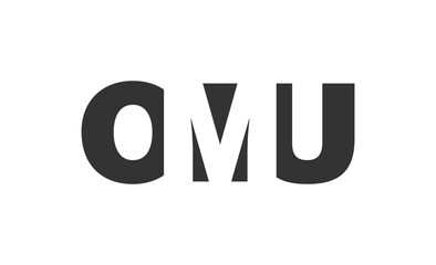 OMU logo design. Initial letter O M U bold font style for tech startups, consulting, corporate branding. Creative company name, headlines typography identity, trendy logotype.