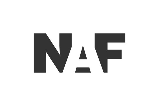NAF logo design. Initial letter N A F bold font style for tech startups, consulting, corporate branding. Creative company name, headlines typography identity, trendy logotype.