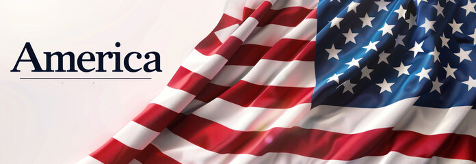 Fototapeta premium American Flag Drape for Patriotism, USA.