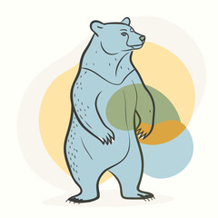 a strong black silhouette of a bear standing on its hind legs, 