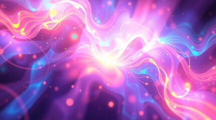 Fototapeta premium Abstract Energy Flowing with Bright Light and Glowing Particle Effects