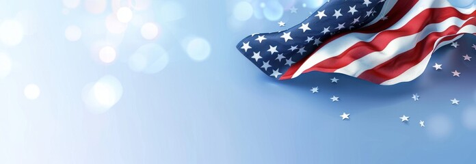 American Flag for Festive Background.