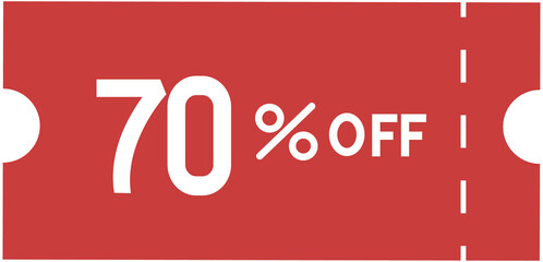70% discount sale label