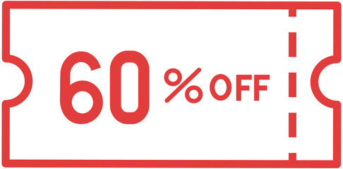 Red single 60% off sale tag
