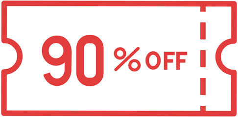 Red single 90% off sale tag
