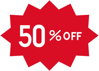 Red 50% off sale shock bubble
