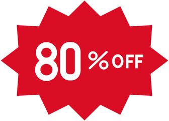 Red 80% off sale shock bubble
