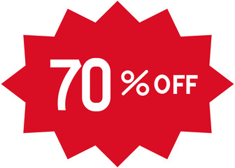 Red 70% off sale shock bubble
