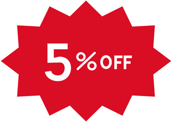 Red 5% off sale shock bubble