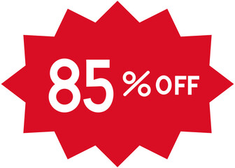 Red 85% off sale shock bubble