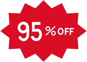 Red 95% off sale shock bubble