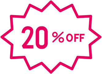 20% off Discount Line Icon
