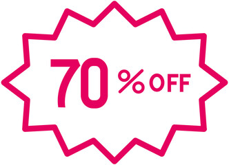 70% off Discount Line Icon
