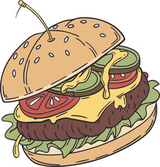 A Deliciously Illustrated Burger Showcase