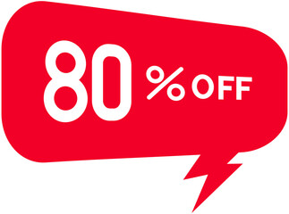 Red 80% off sale bubble box Icon