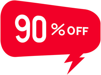 Red 90% off sale bubble box Icon