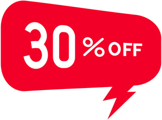 Red 30% off sale bubble box Icon