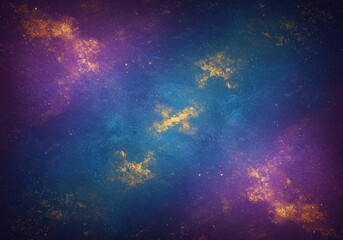 A cosmic canvas of deep blue and violet hues, speckled with golden dust. The image evokes a sense of mystery and celestial wonder.