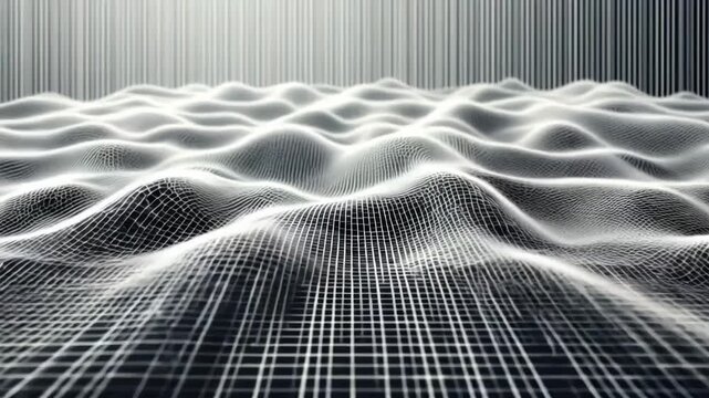 Dynamic Square Grid Warps and Twists in Response to Invisible Energy Waves Creating Abstract Patterns Before Restoring Order Fantastic festive abstract background 