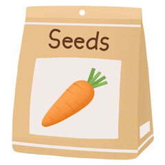 Carrot seed packet gardening illustration