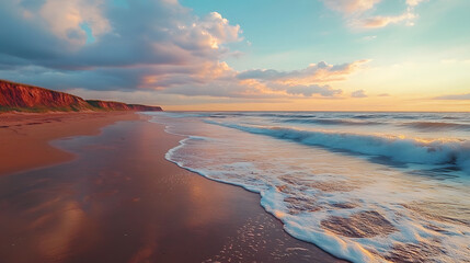 
Cavendish Beach, Prince Edward Island – Red sandstone cliffs, rolling waves, and pristine sands