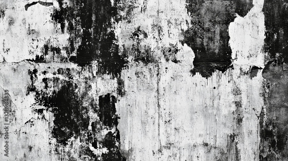 Poster raw textured black and white backdrop with intricate patterns