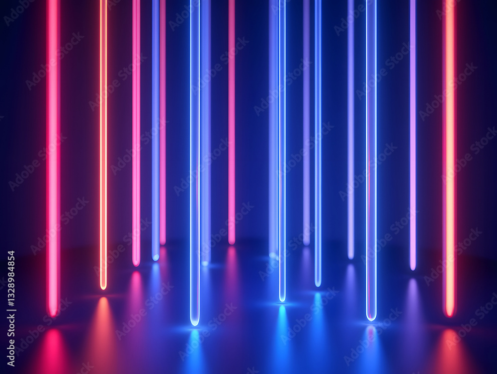 Poster future technology, the intersection of luminous lines and the collision of speed and power technolog