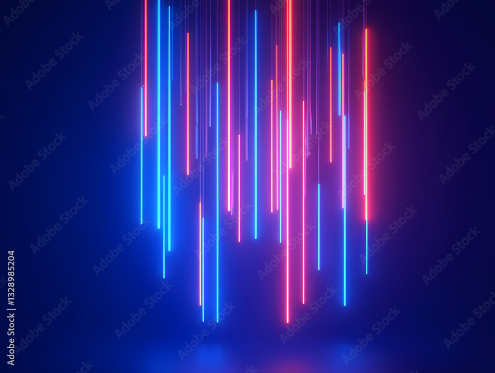 Poster future technology, the intersection of luminous lines and the collision of speed and power technolog