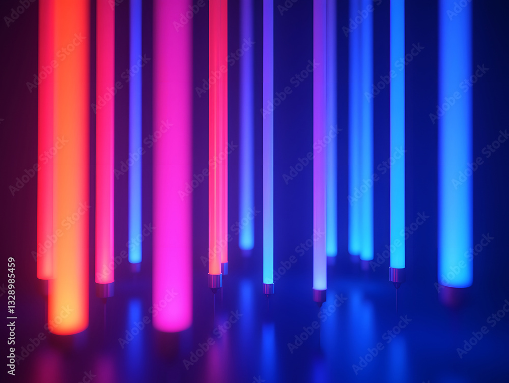 Poster future technology, the intersection of luminous lines and the collision of speed and power technolog