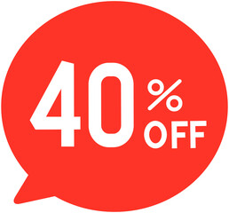 40% discount label
