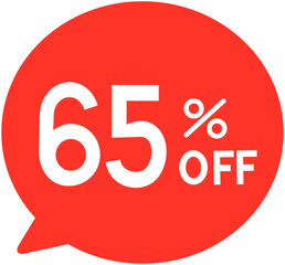 65% discount tag
