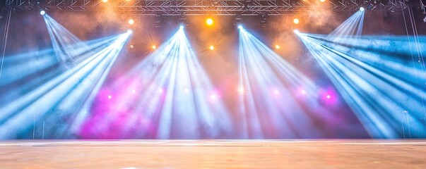 Vibrant stage lights creating an exciting atmosphere for performances.