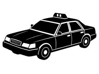 police car black silhouette vector, Simple silhouette Design vector icon with white background. Transport vector illustration 
