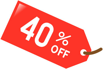 40% off sale tag discount icon 