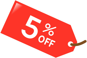 5% off sale tag discount icon 