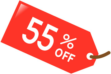 55% off sale tag discount icon 