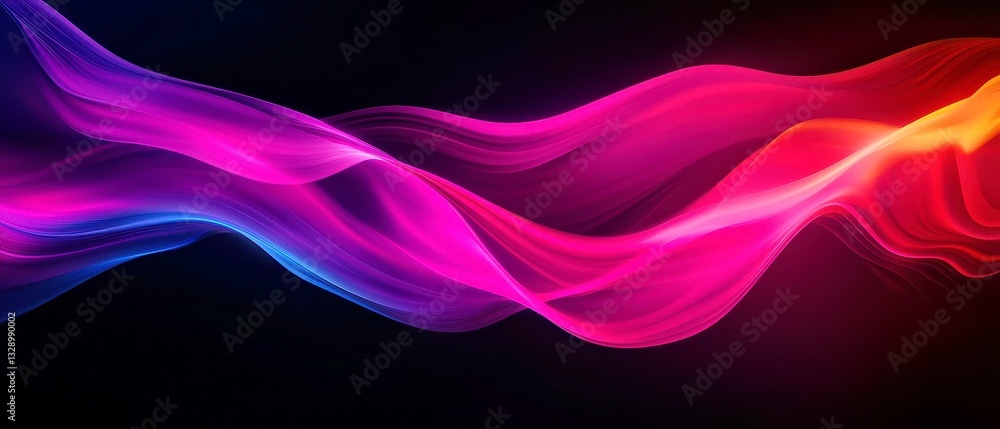 Poster vibrant neon gradient flow, abstract texture featuring smooth transitions from raspberry to ruby on 