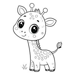 Cute Giraffe Coloring Book Drawing Coloring page