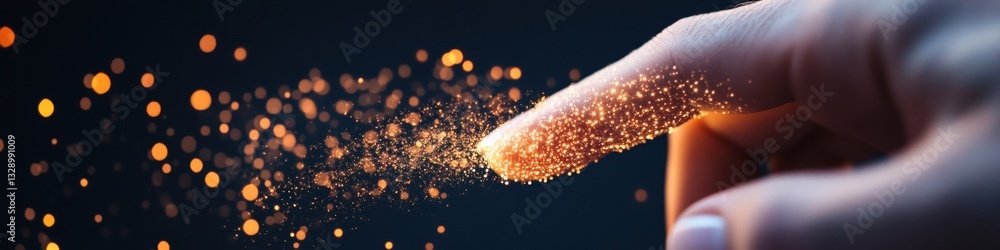 Poster Immersive Digital Transformation AI-Powered Neural Interface Visualization with Glowing Particle Dynamics - Cutting-Edge Tech Innovation for Next-Gen User Experience