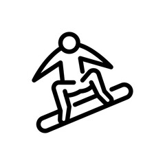 people snowboarding with outline style icon 
