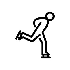 people ice skating with outline style icon 