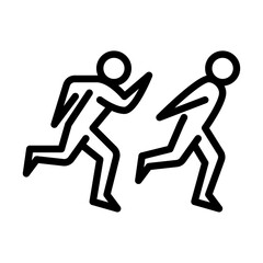 People running with outline style icon 
