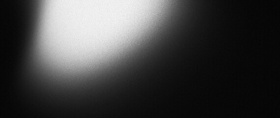 Naklejka premium Grainy background black white, dark gray abstract noise texture gradient shape, summer banner backdrop design