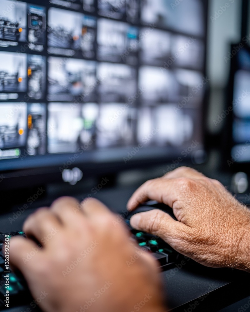 Aufkleber Cybersecurity Command AI-Enhanced Digital Monitoring with Ergonomic Control Interface - Next-Gen Emergency Response and Network Protection Strategies
