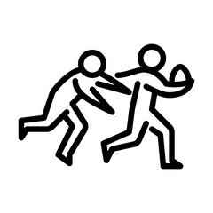 people playing rugby with outline style icon
