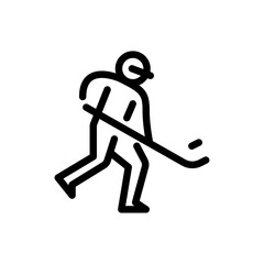people playing ice hockey with outline style icon 
