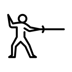 people fencing with outline style icon 
