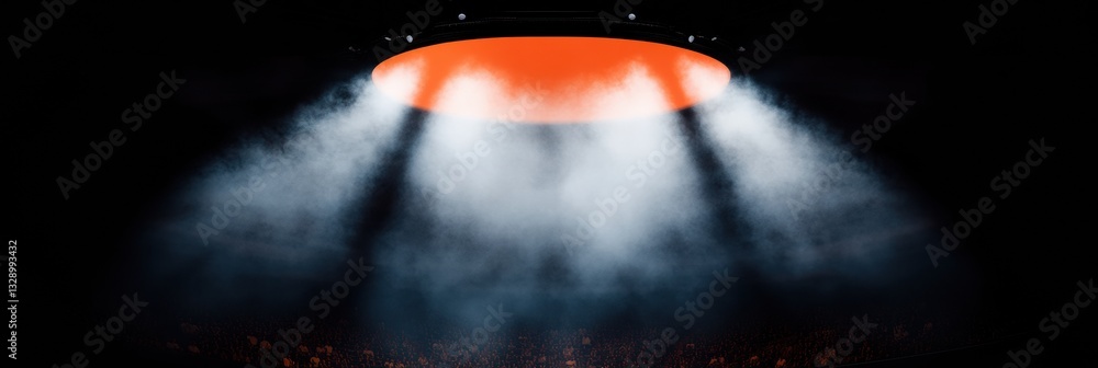 Poster cyberpunk esports arena visualization futuristic gaming stage design with dynamic lighting and immer