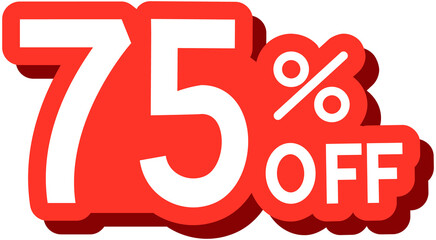 75% Percent Off Icon Cartoon Style