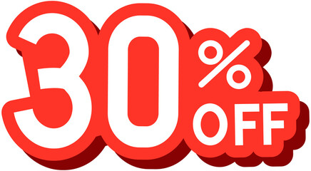 30% Percent Off Icon Cartoon Style